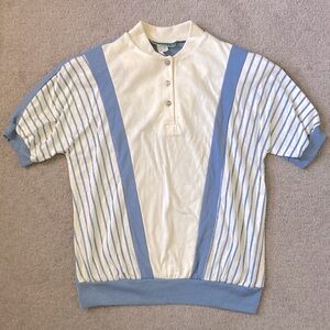 NWT Vintage HAYMAKER ivory & white polo, Medium.